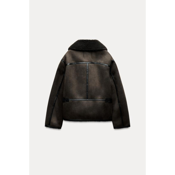 Zara Double Faced Jacket ZW Collection Size L NWT - Picture 6 of 10